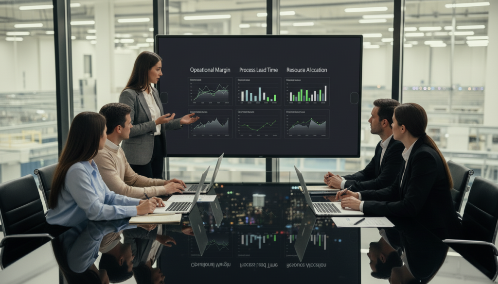 Servicios de ingeniería industrial y digitalización para la mejora de márgenes operativos - Himansa Ingenieros Análisis de rendimiento y escalabilidad industrial mediante KPIs de procesos y margen operativo